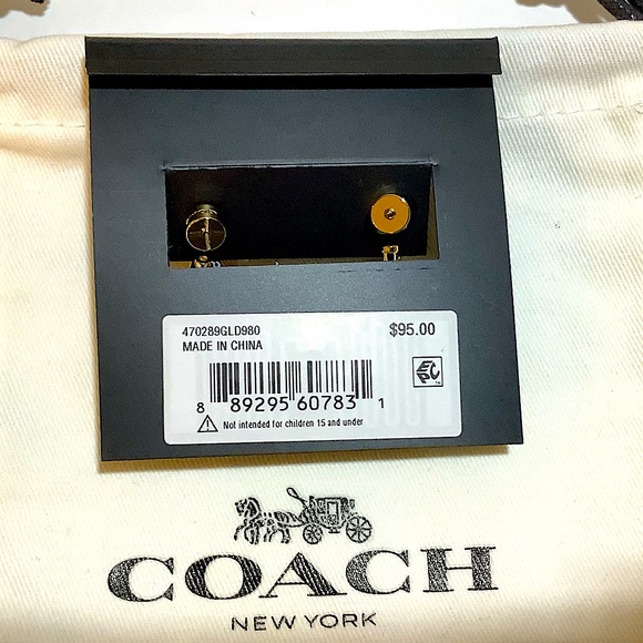 Coach Key Padlock Quilted Rainbow Mismatched Earrings New - Picture 5 of 6